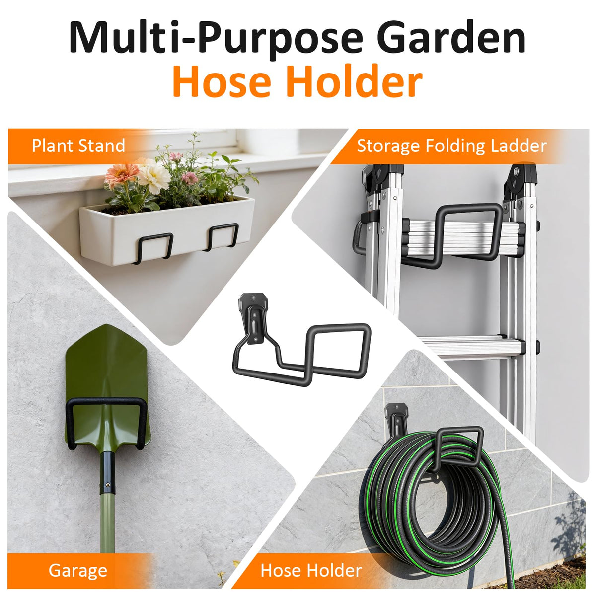 Hivenlly outdoor wall mount suitable for hoses and lightweight gear.