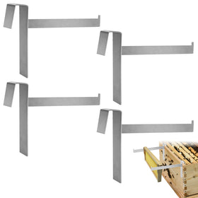 HiveSweet beehive frame holder in stainless steel, four-piece set, durable and rust-resistant.