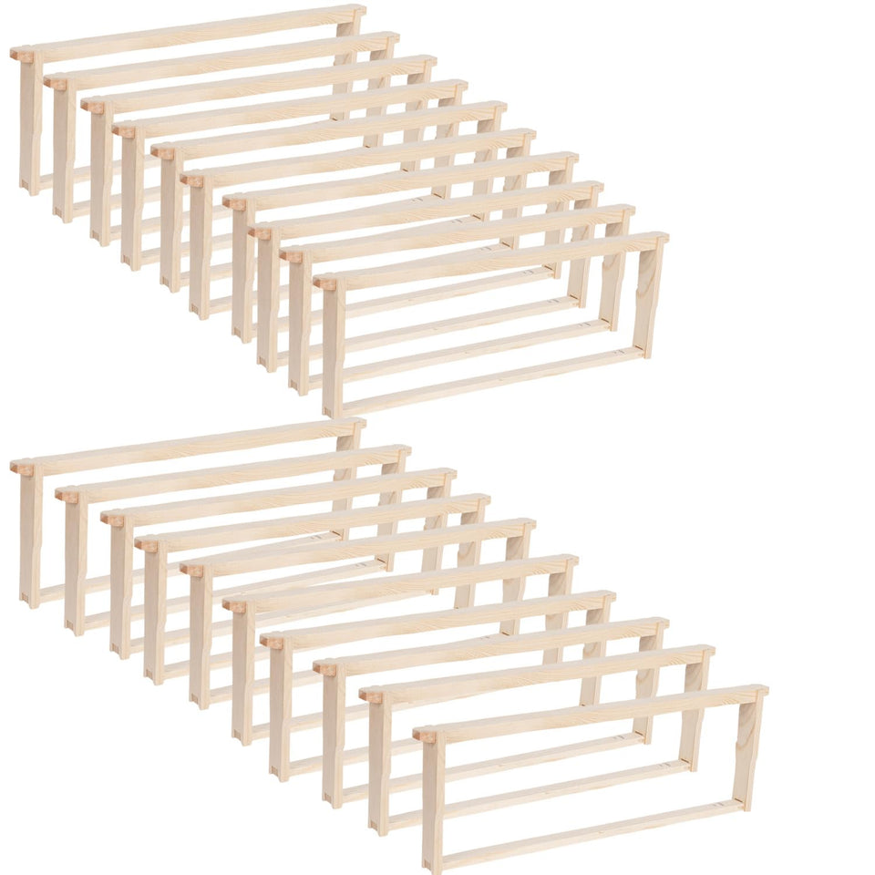HiveSweet deep Langstroth frame 20-pack inspection-ready with beeswax finish