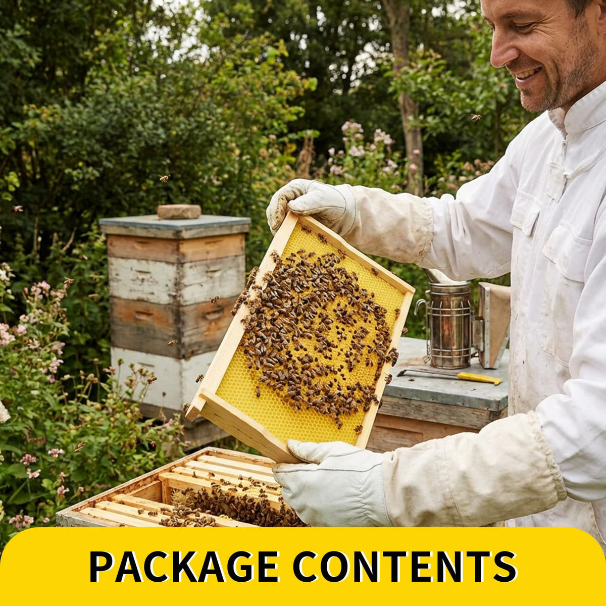 HiveSweet New Zealand pine frame offers sturdy brood support.