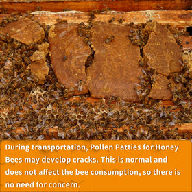 HiveSweet pollen patty on bee frame illustrating easy feeding