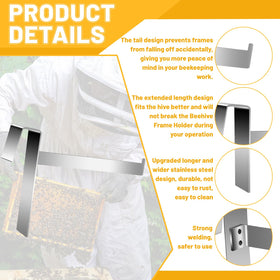 HiveSweet stainless steel beehive frame holder offers lasting durability.