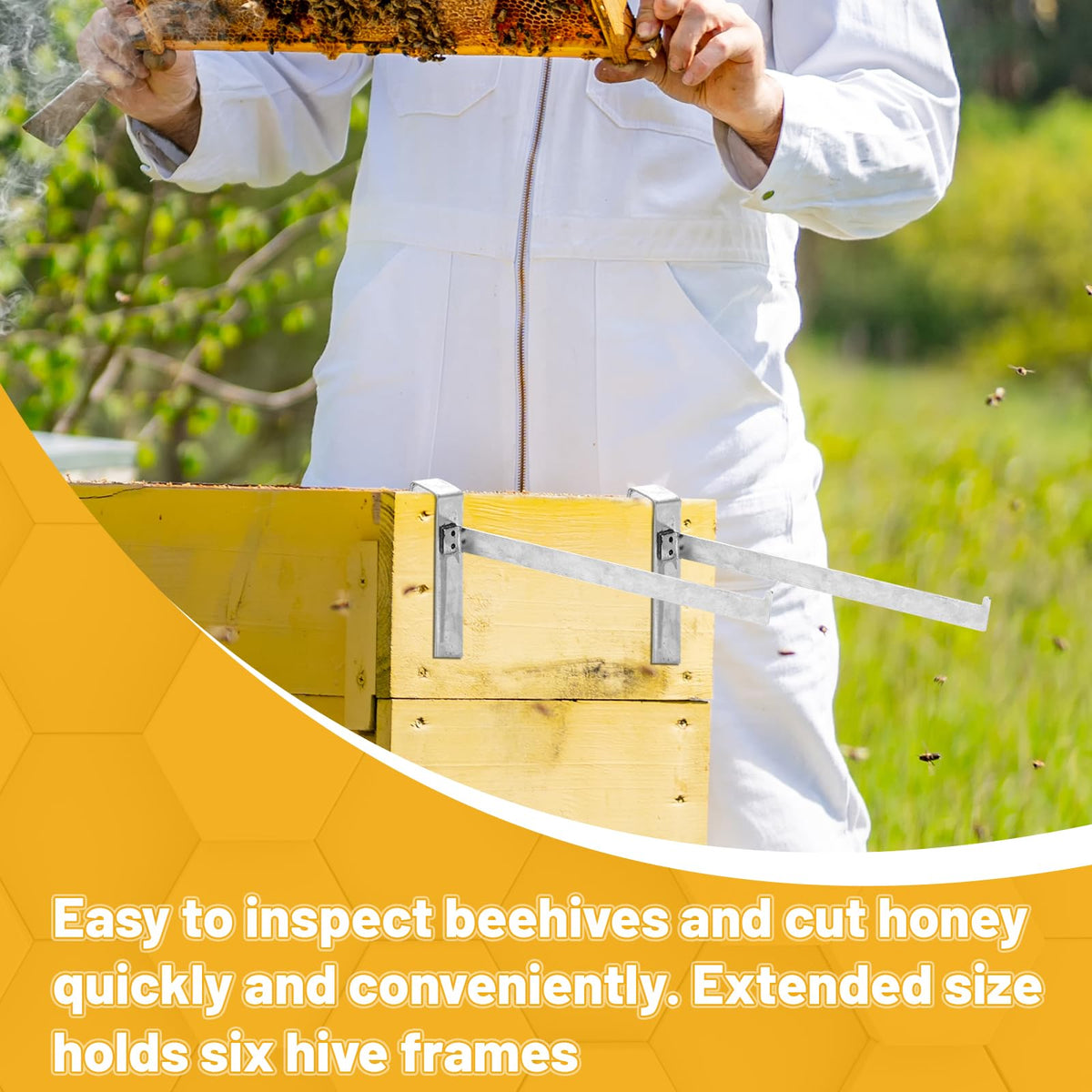HiveSweet upgraded size supports six frames with no assembly.
