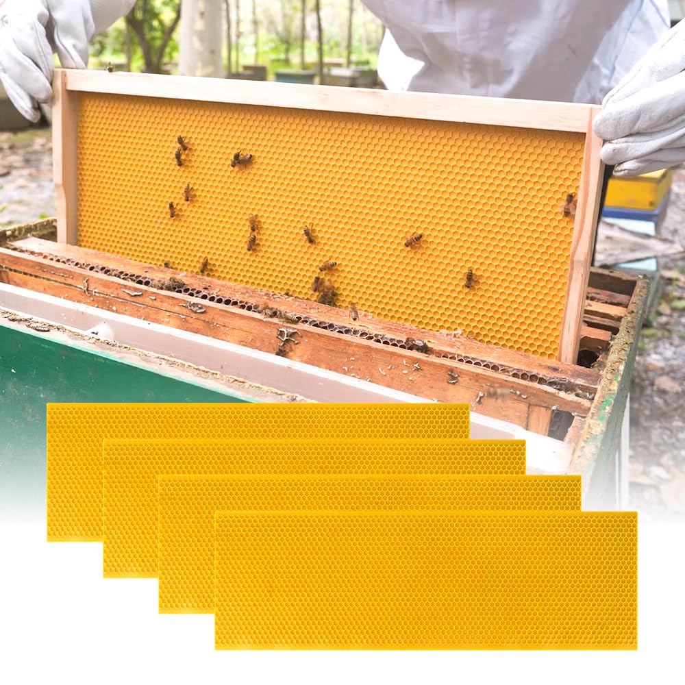 HiveSweet yellow hive foundation board fits standard frames tightly.