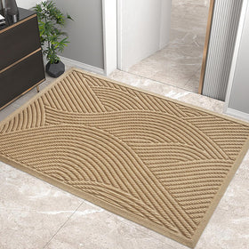 HIYARD absorbent front door mat surface captures moisture and dirt from footwear