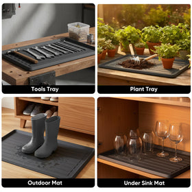 Non-slip base on HIYARD boot tray keeps it stable on wet floors.