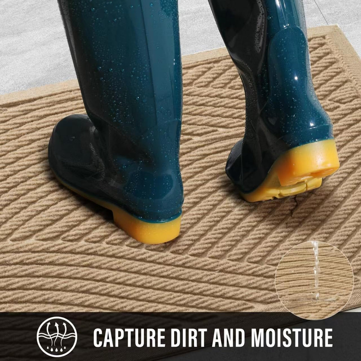 HIYARD deep groove water capture design keeps floors dry by channeling moisture