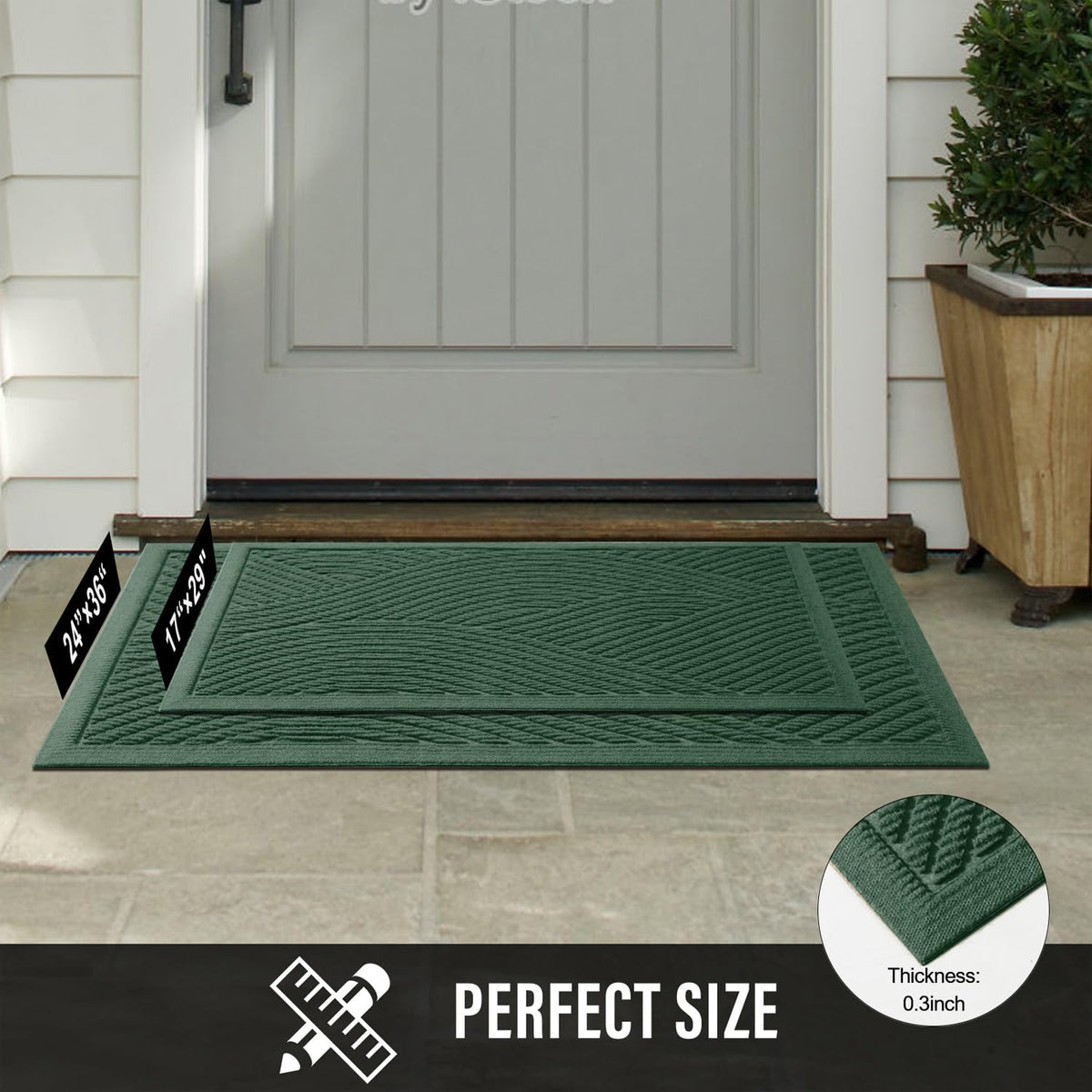 HIYARD easy-clean door mat can be rinsed or vacuumed.