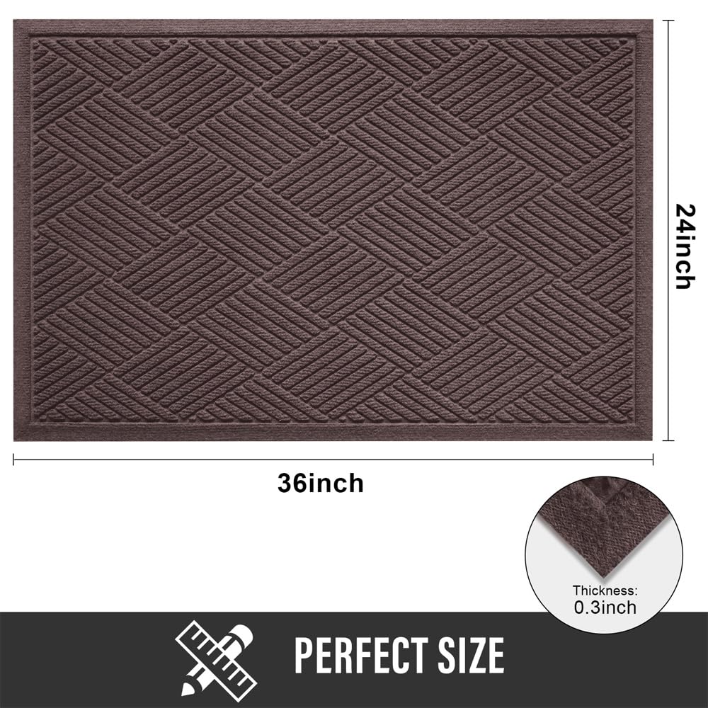 HIYARD front door mat can be cut to fit tight spaces