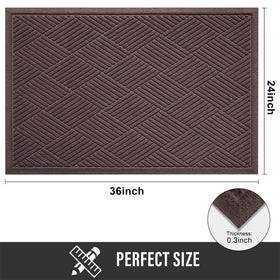 HIYARD front door mat can be cut to fit tight spaces
