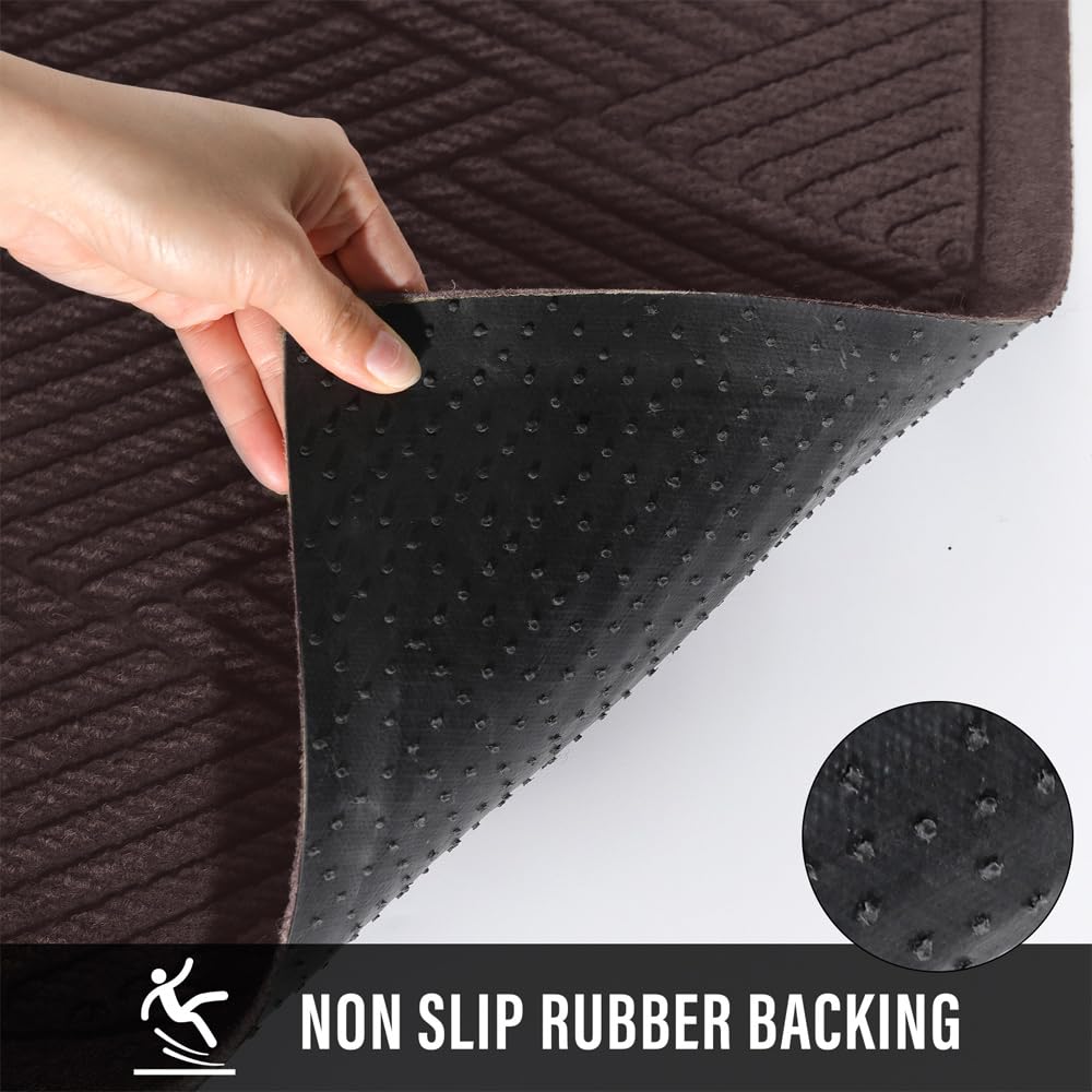 HIYARD front door mat is stain- and fade-resistant for year-round use