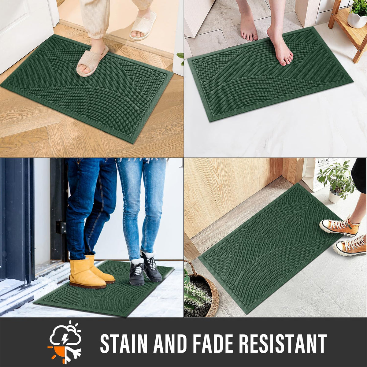 HIYARD low-profile doormat fits under doors without jamming.