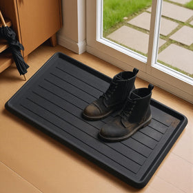HIYARD rubber boot tray for entryways keeps floors dry and mud-free.