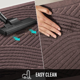 HIYARD sturdy front door mat easy to clean with vacuum or hose.