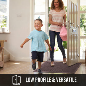 HIYARD sturdy front door mat low-profile 0-3-inch design fits under doors.
