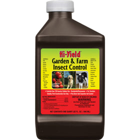 Hi-Yield garden insect control spray bottle ready for outdoor pest protection.