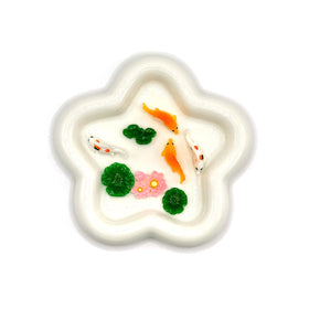 HIZEMLK pink lotus flower resin piece enhances floral detail in moss gardens.