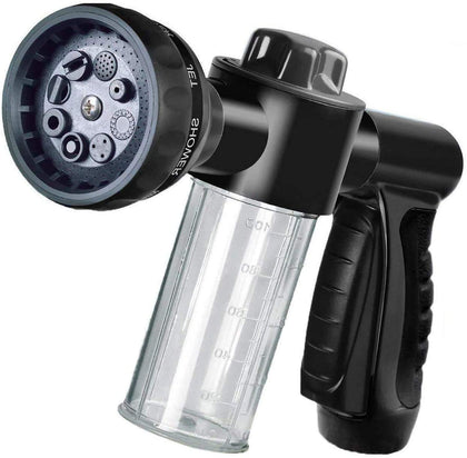 Hjkiopc garden hose nozzle with ergonomic handle for comfortable spray sessions.