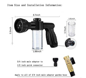 Hjkiopc soap dispenser nozzle enables on-demand detergent for car washing.