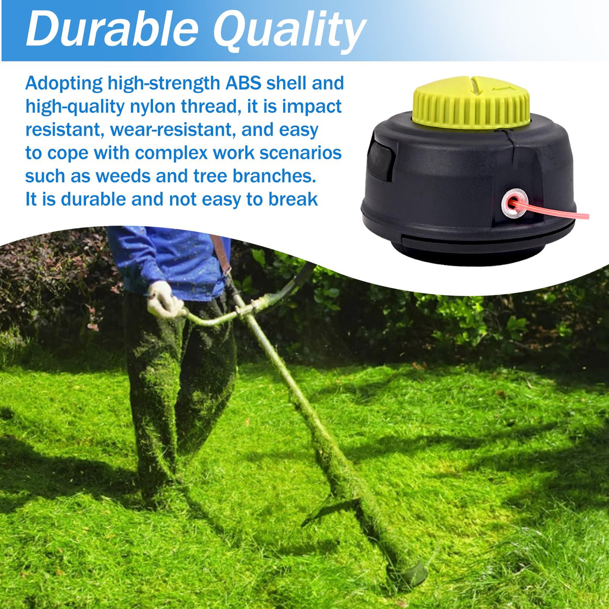 YHJDC high-strength-nylon-line photo emphasizes longer life between replacements.