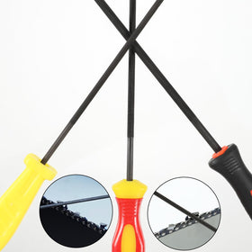 HJZHII chainsaw file sizes 5/32, 7/32, and 3/16 for versatile dull-to-sharp touchups