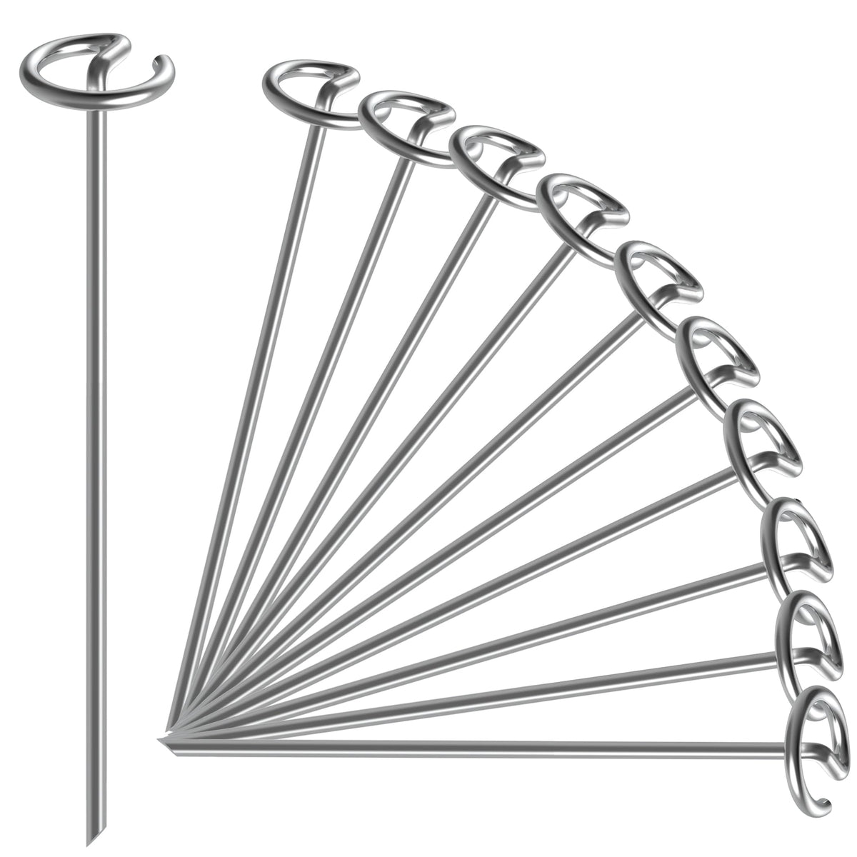 HKKZYT 12-inch circle-top stake securing landscape fabric outdoors