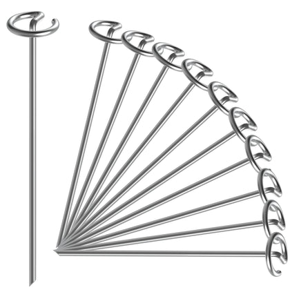 HKKZYT 12-inch circle-top stake securing landscape fabric outdoors