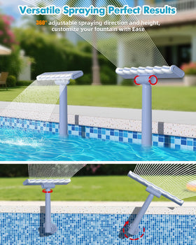 HKQ pool fountain easy installation requires no tools, under five minutes