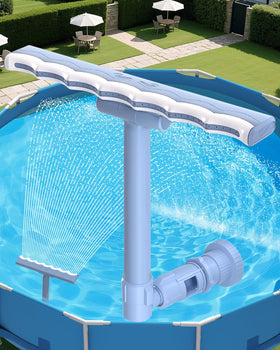 HKQ pool fountain wide waterfall shows a broad spray for larger pools