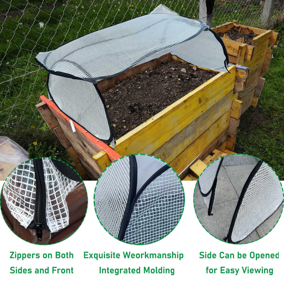 Hkvoxim Garden Rows Cover folded design stores compactly when not in use.