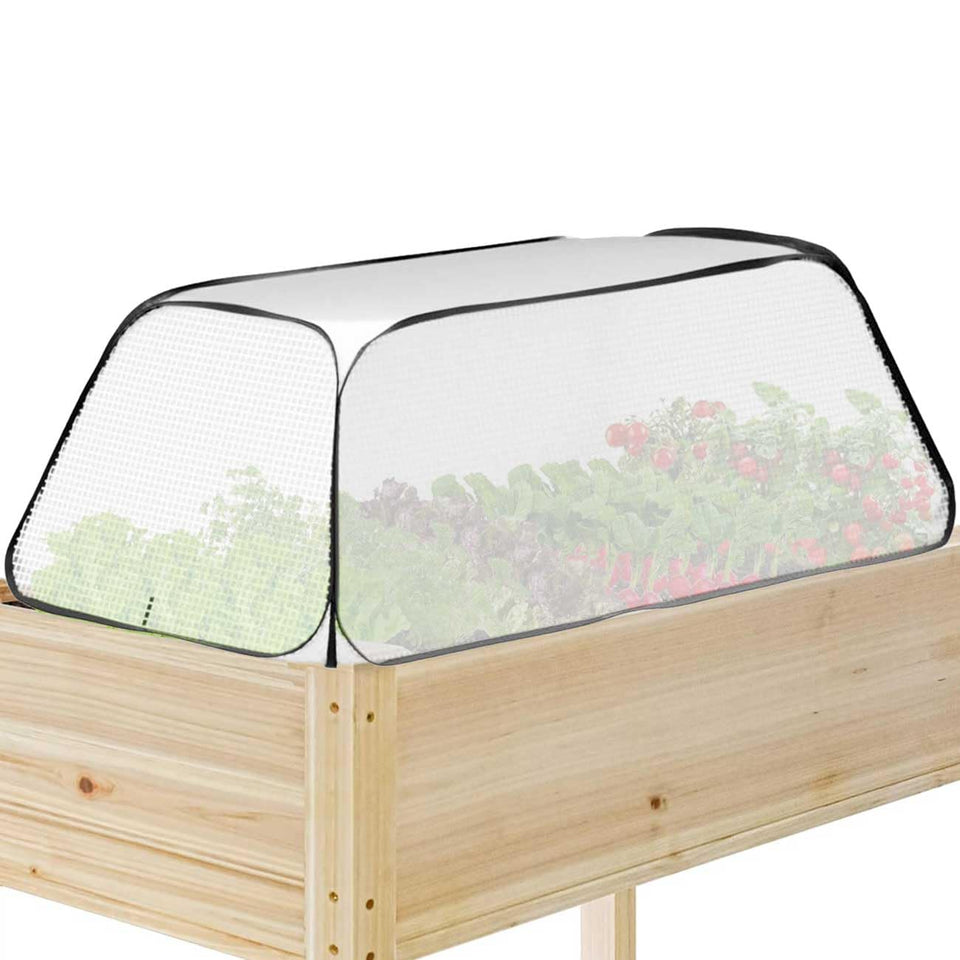 Hkvoxim Garden Rows Cover front view protects vegetables while letting sunlight through.