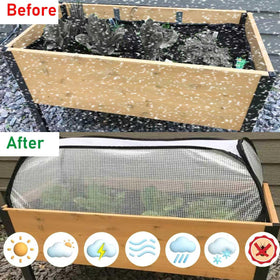 Hkvoxim Garden Rows Cover ventilated shelter shields plants from harsh weather.