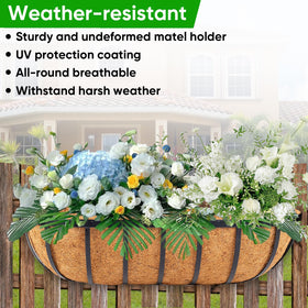 HKZ 30inch planter mounted on fence or railing adds curb appeal and color.