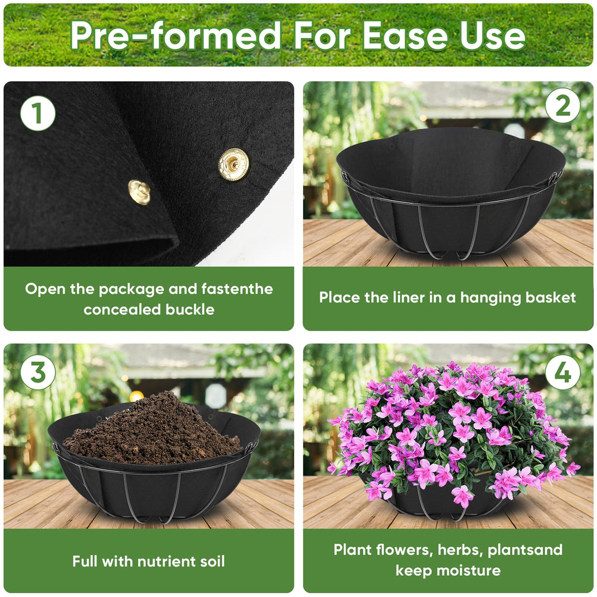 HKZ liners help deter birds from nesting in planters.