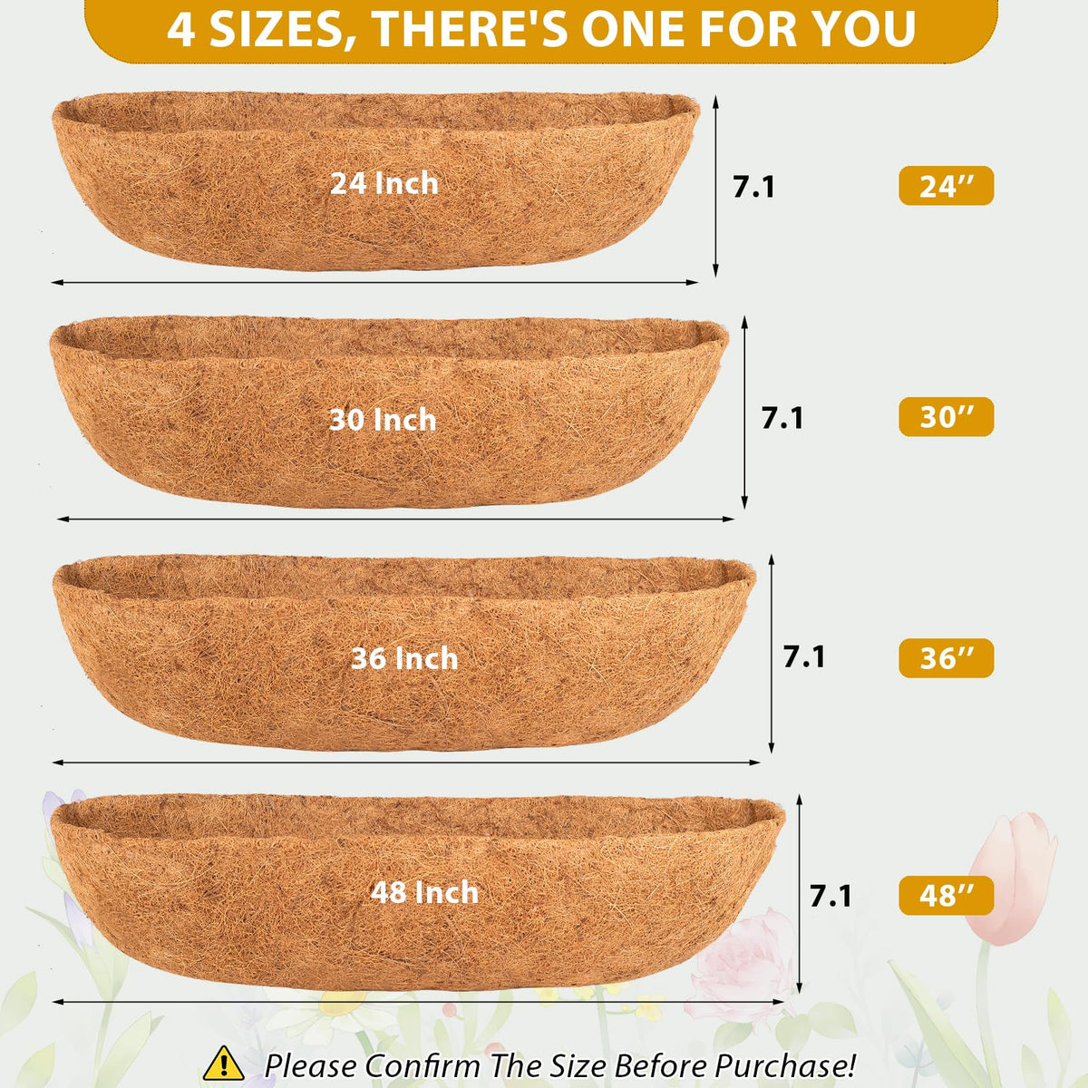 Soaked HKZ coconut liner demonstrates flexible fit for containers.