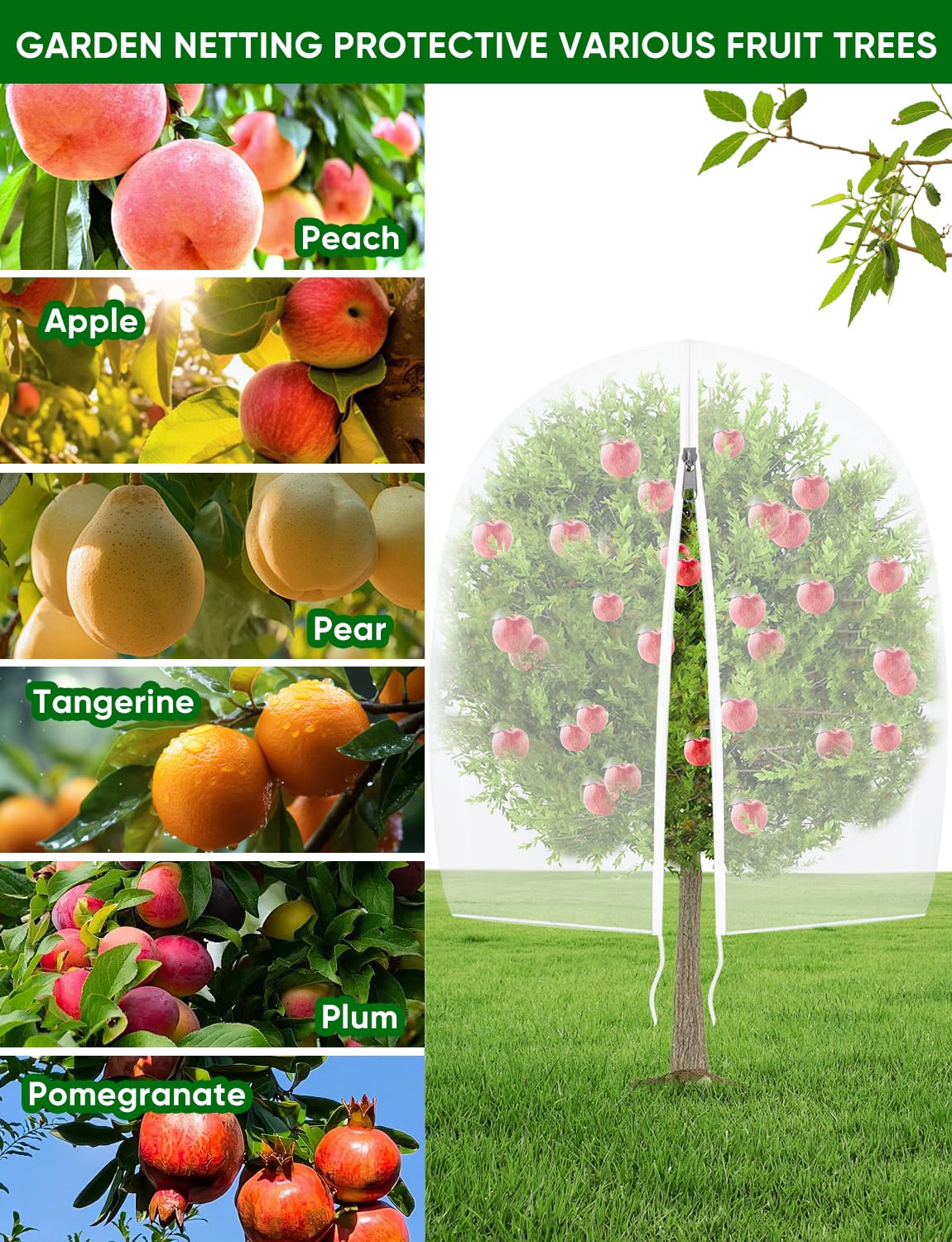 HKZ drawstring garden netting demonstrates quick installation for versatile plant protection