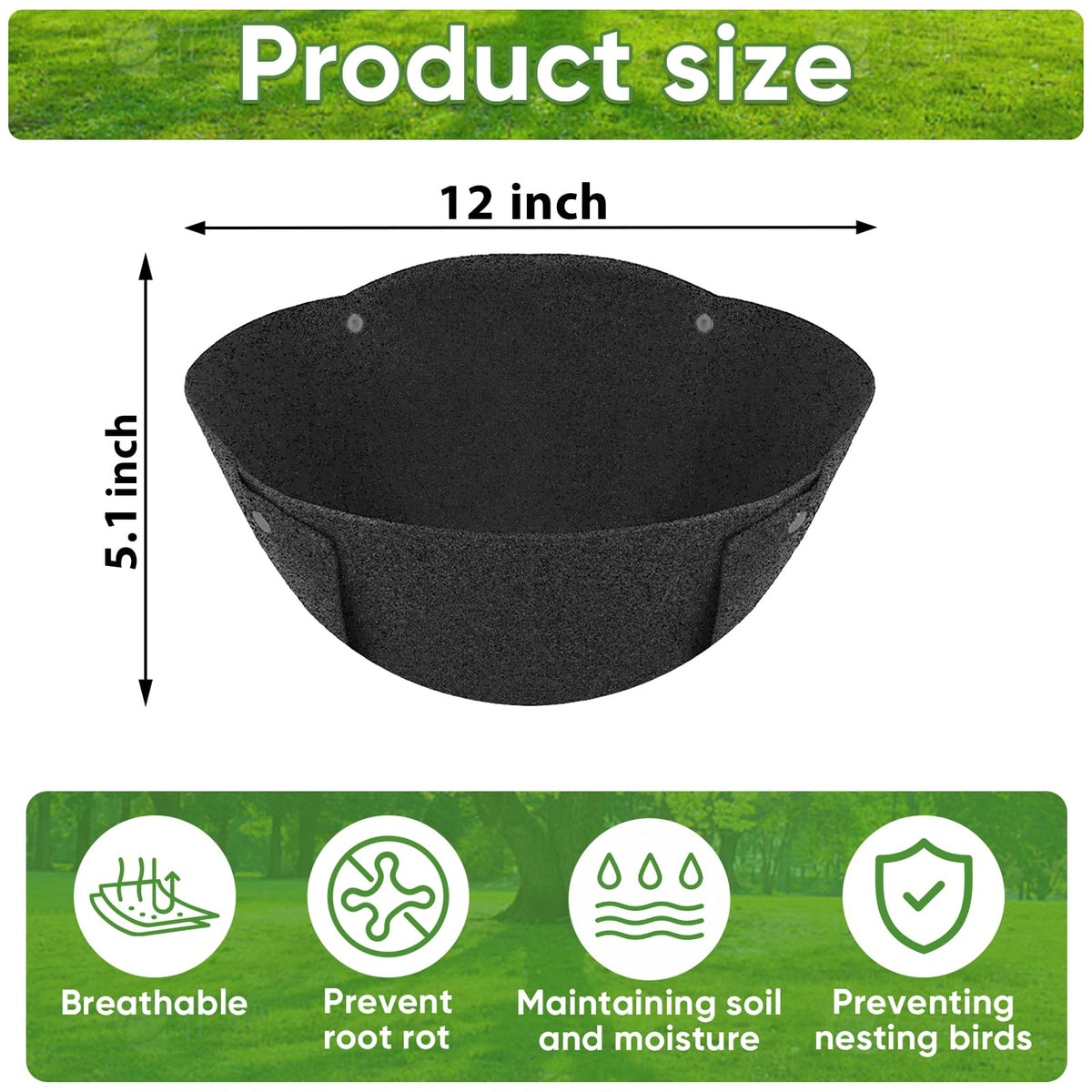 HKZ easy-install folding design simplifies setup in any hanging basket.