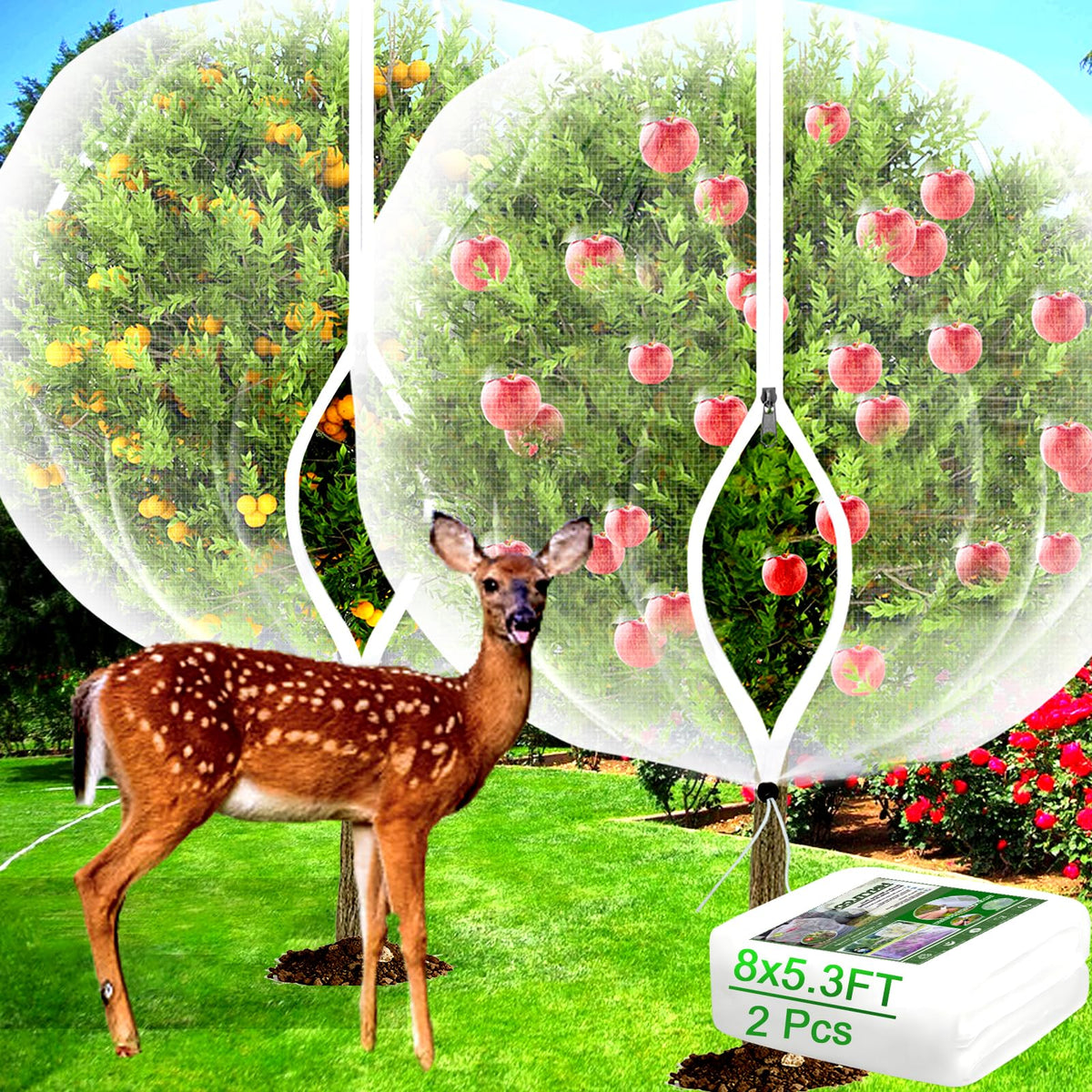 HKZ fruit tree netting with zipper covers plants for easy fruit picking