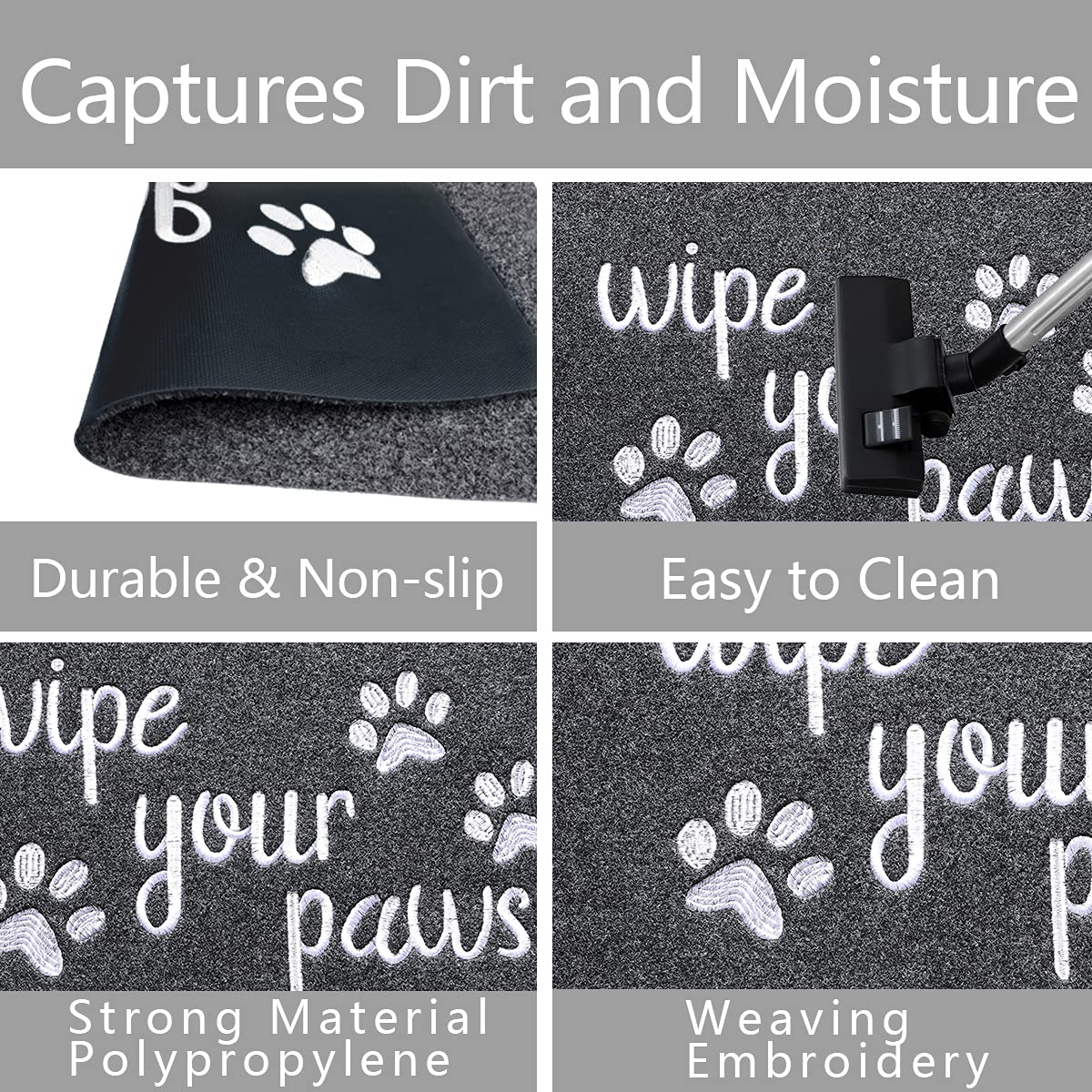 HLFMVWE dirt-capture door mat scrapes mud and sand from shoes efficiently.