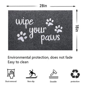 HLFMVWE non-slip doormat rubber backing keeps floors safe in high-traffic areas.