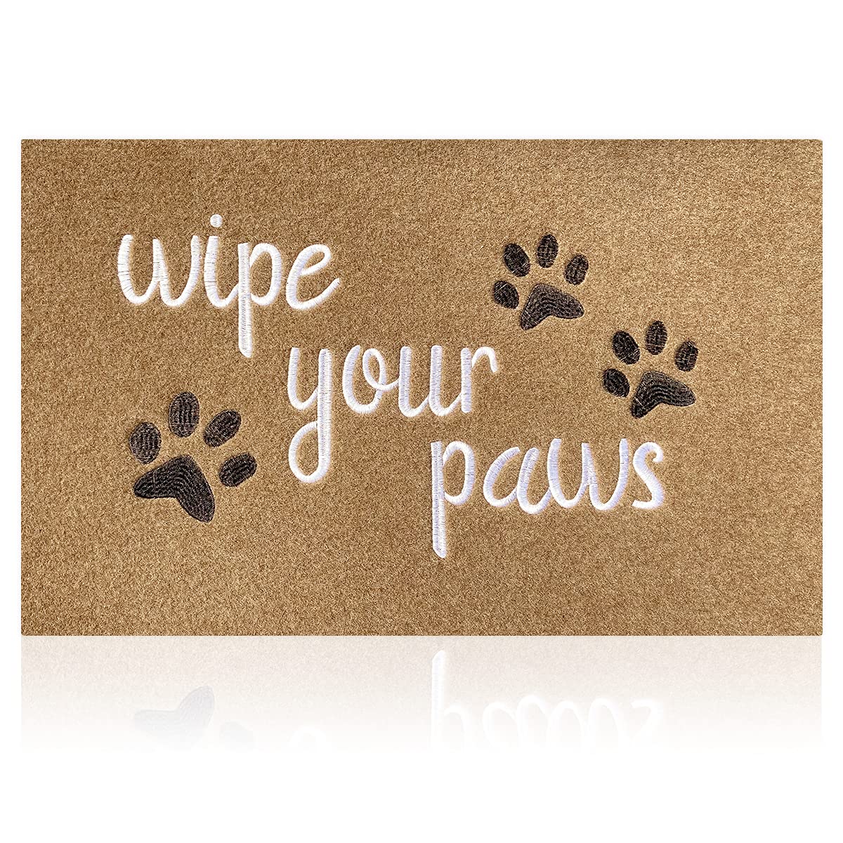 HLFMVWE front door doormat wipes paws as guests arrive.