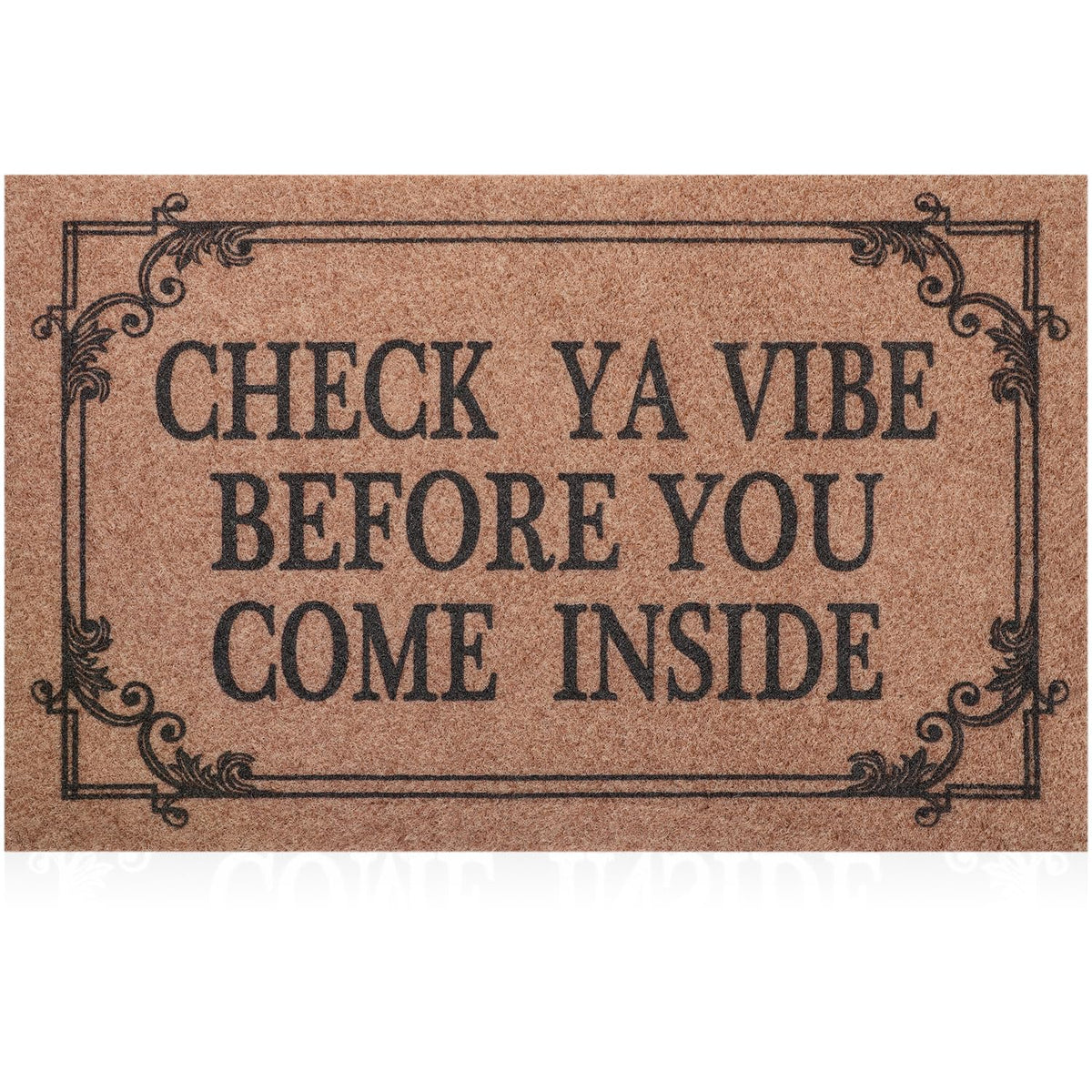 HLFMVWE front door rubber doormat with a low-profile design protects floors.