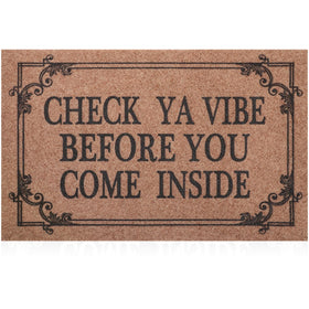 HLFMVWE front door rubber doormat with a low-profile design protects floors.
