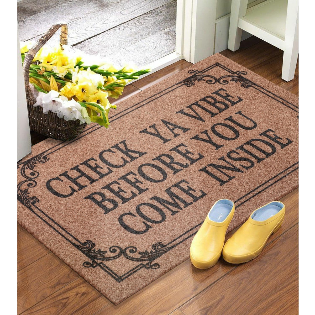 HLFMVWE indoor/outdoor doormat suited for entryways and patios.