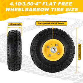 HLHgirl 10-inch flat-free tire tread pattern for improved grip.