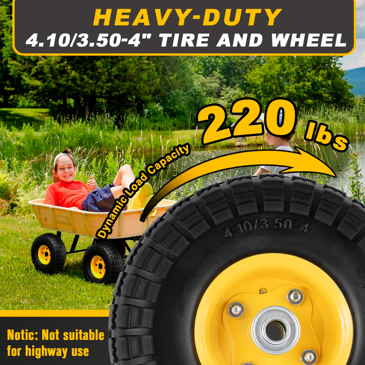 HLHgirl solid wheel with axle bore and offset for stability.