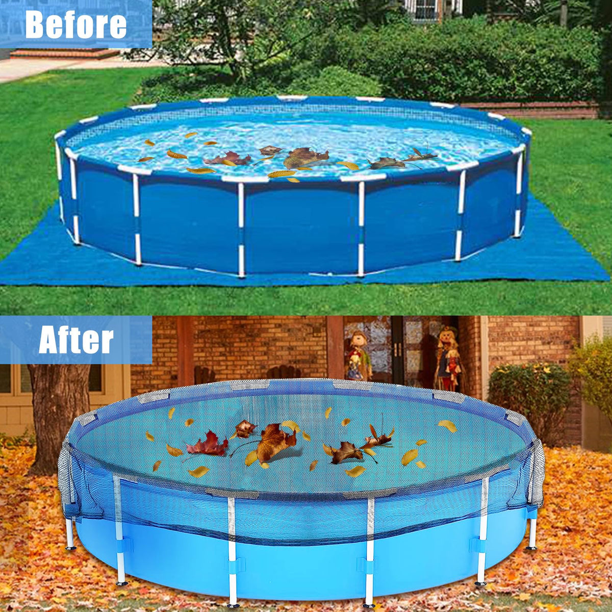 Hlimior 6x6 m leaf net size fits 18 ft pools