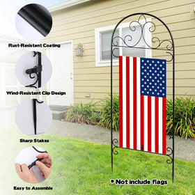 Hlimior flag stands with rust-resistant coating withstand year-round weather.