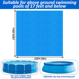 Durable blue pool ground cloth by Hlimior provides waterproof protection.