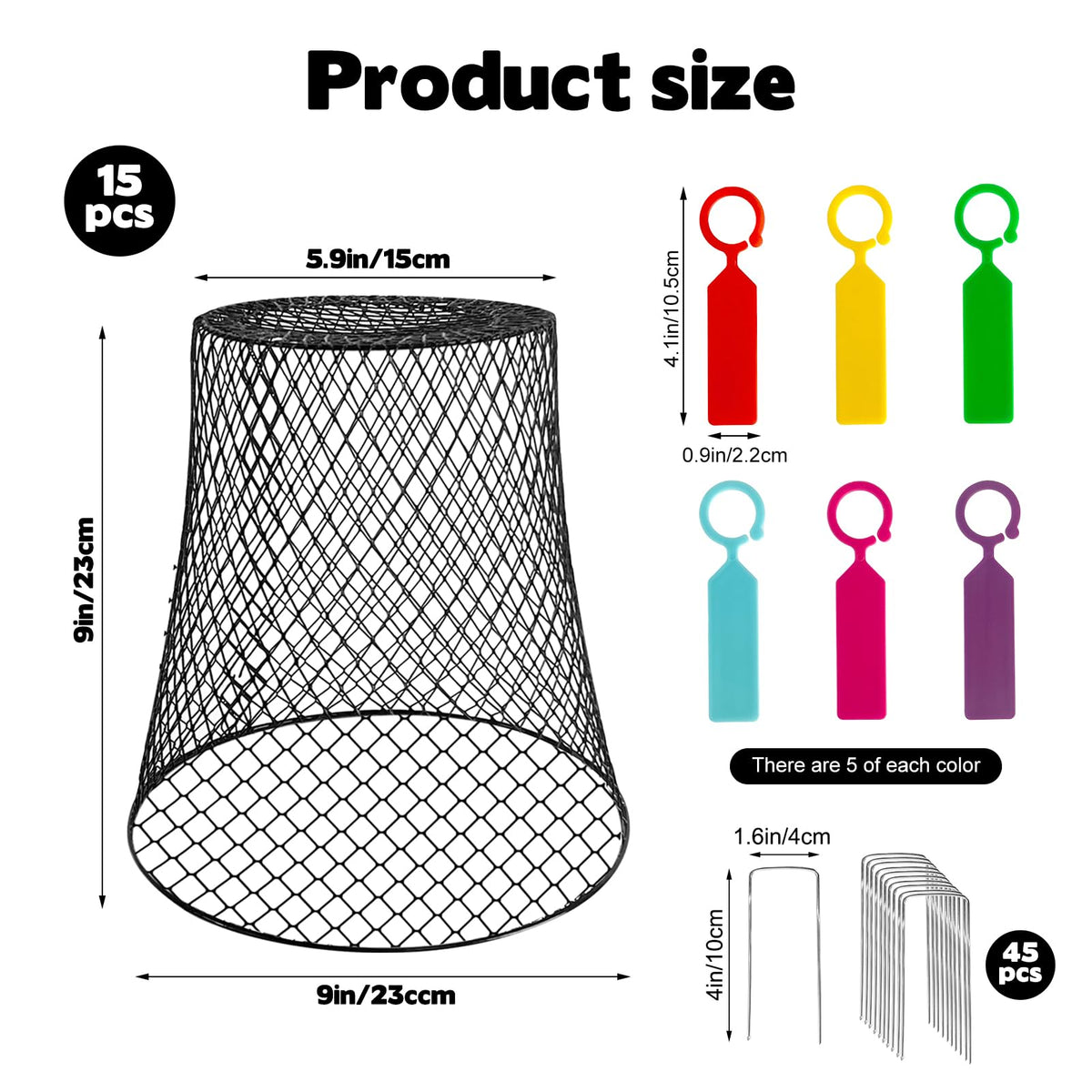 Hlimior cloche contents include stakes and labels for quick garden setup.